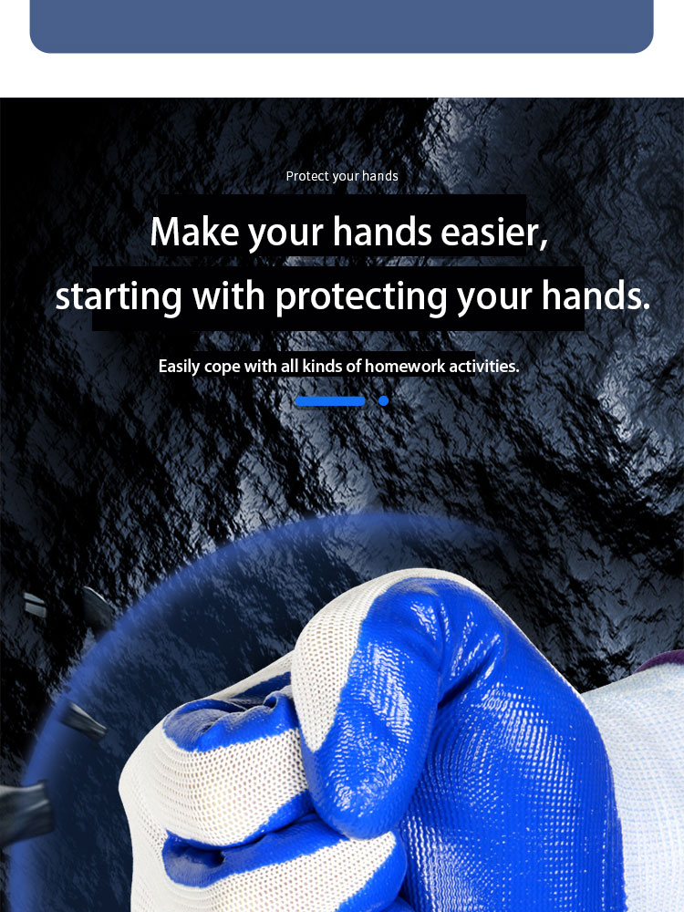 Non-slip Wear-resistant Breathable Nitrile Gloves Industrial Labor Building Construction Safety Non-slip Work Gloves