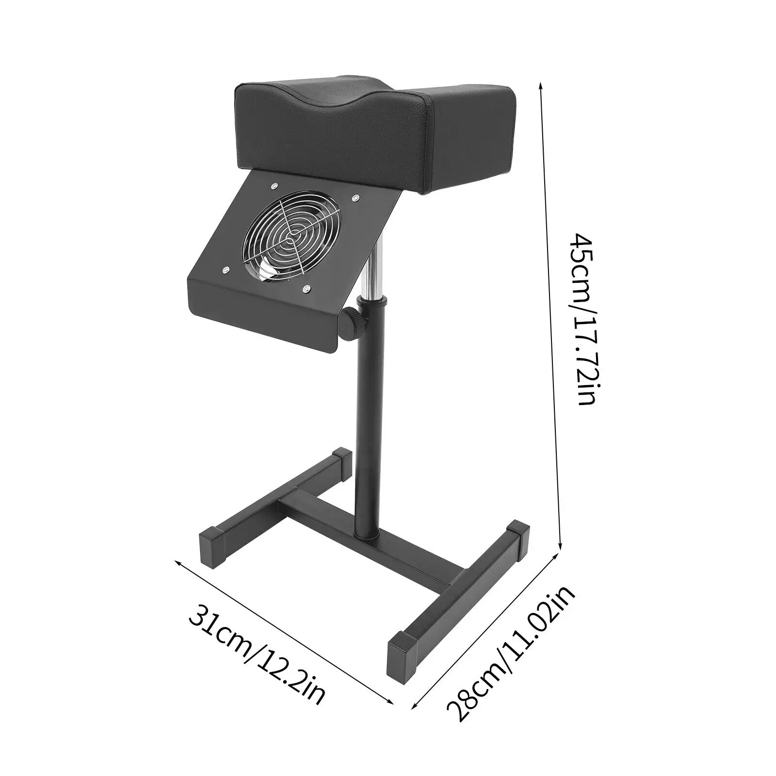 Sgabello per pedicure Sedia con capacità di carico di 10 kg Borsa per la polvere e sedia per unghie con aspirazione Sedia mobile per la cura dei piedi regolabile in altezza 48-68 cm