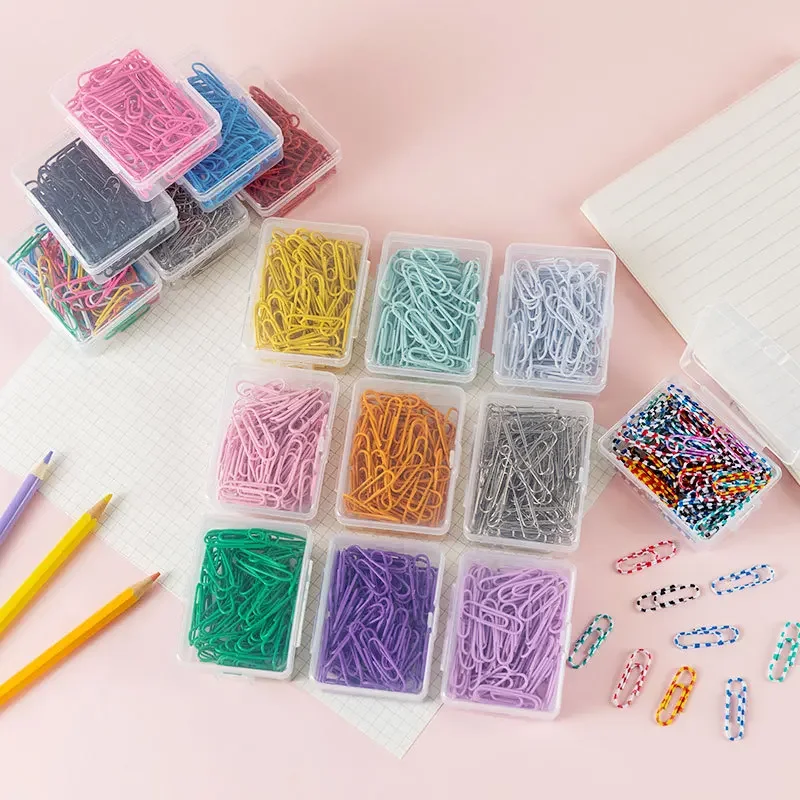 50pcs/box 28mm Macaron Colored Paper Clips, Creative Accounting Decoration Materials, Bookmarks, Paper Clips