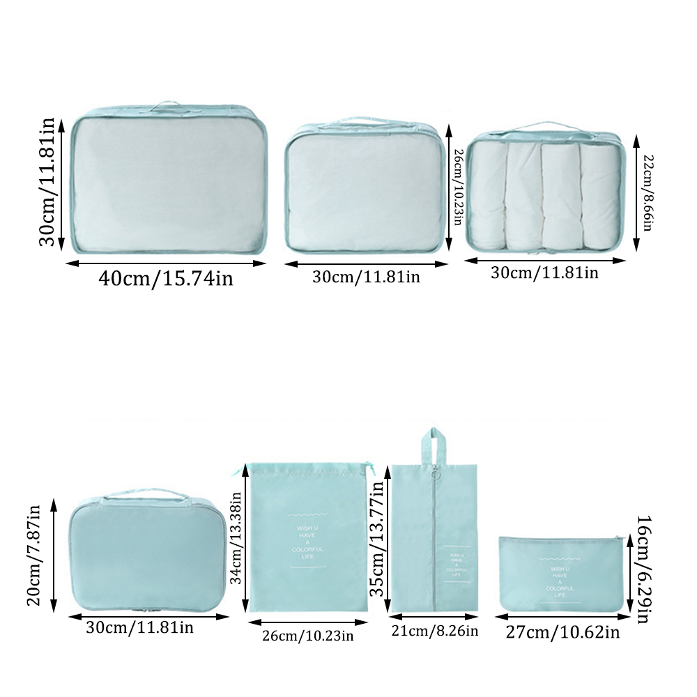 7-Piece Travel Storage Bag Set – Large Capacity Luggage Organizer for Clothes, Moving & Packing