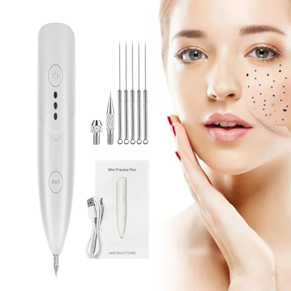 Eliminador de marcas en la piel, eliminador de verrugas, Berrugas, pluma láser de Plasma, papilomas, pecas eléctricas, manchas oscuras, eliminación de lunares, Kit cauterizador USB