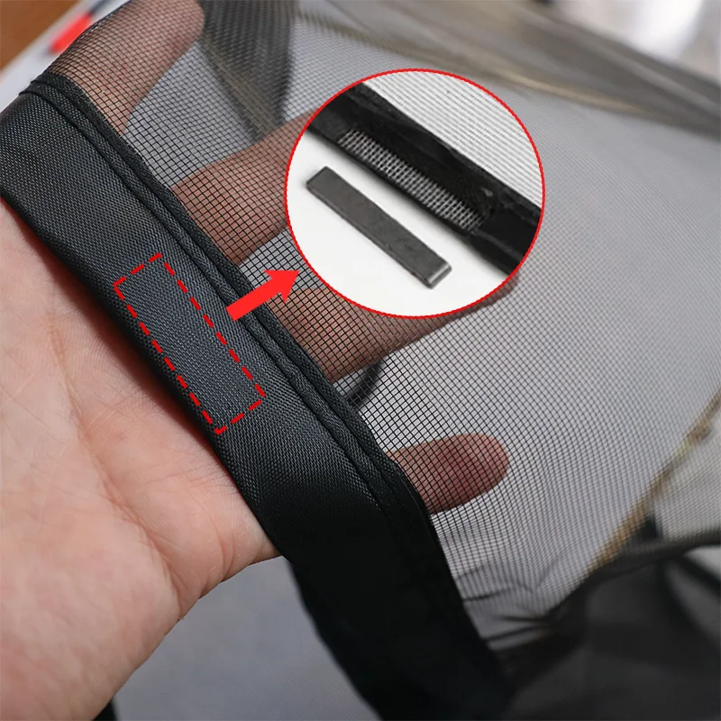 Black Magnetic Door Screen Mosquito Net Customized Size Invisible Mesh Summer Insect Proof Net Automatic Closing Door Curtain