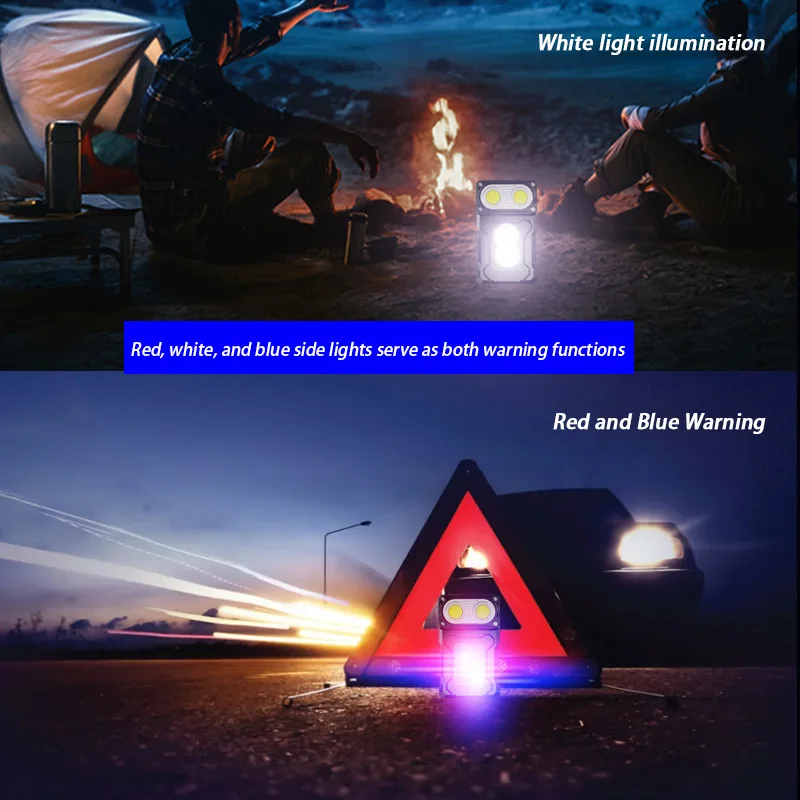 Xiaomi New Multifunctional COB Flashlight Ajustable Angle Outdoor Torch Portable Keychain Light Magnetic Camping Warning Lamp