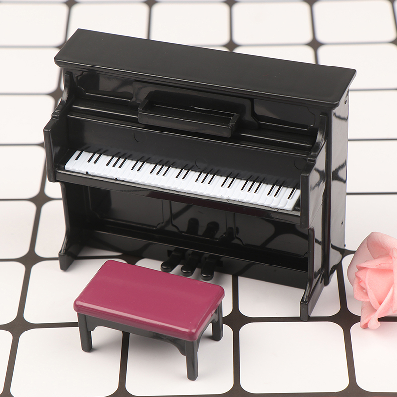 ドールハウスのおもちゃのアクセサリー,装飾ツール付きのミニチュアピアノ,クリエイティブなオブジェクト,1:12スケール