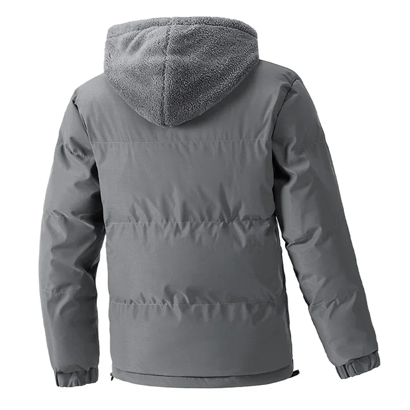 8xl jaqueta puffer dos homens grosso quente plus size jaqueta de inverno dos homens algodão velo acolchoado com capuz parkas falso casacos de duas peças outwear