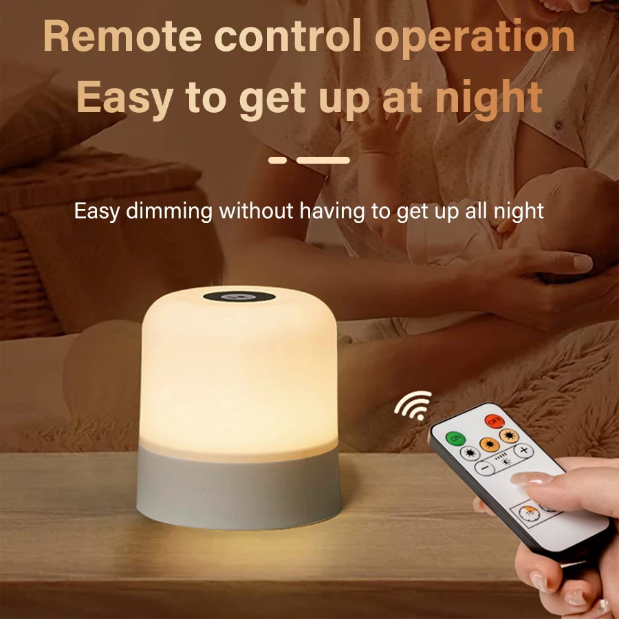 LED Table Lamp Touch Bedside Lamp 13 Color Changing Night Light Room Decor Remote Dimmable Rechargeable Bedside Night Lamp