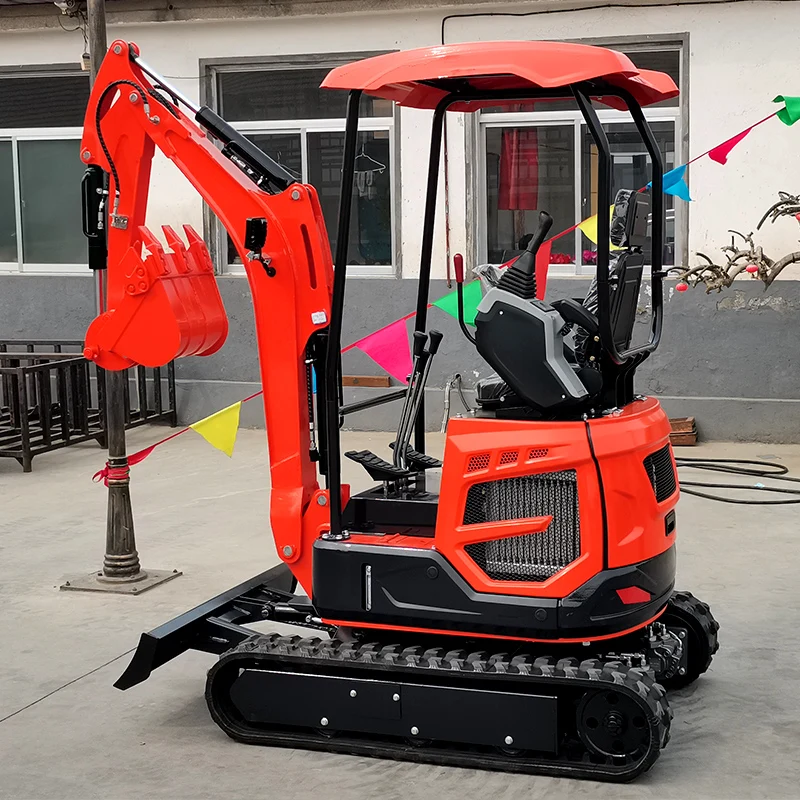Miniexcavadora personalizada con accesorio sobre orugas, alcance de 1 a 2 toneladas, utilizada en maquinaria de ingeniería o hogareña