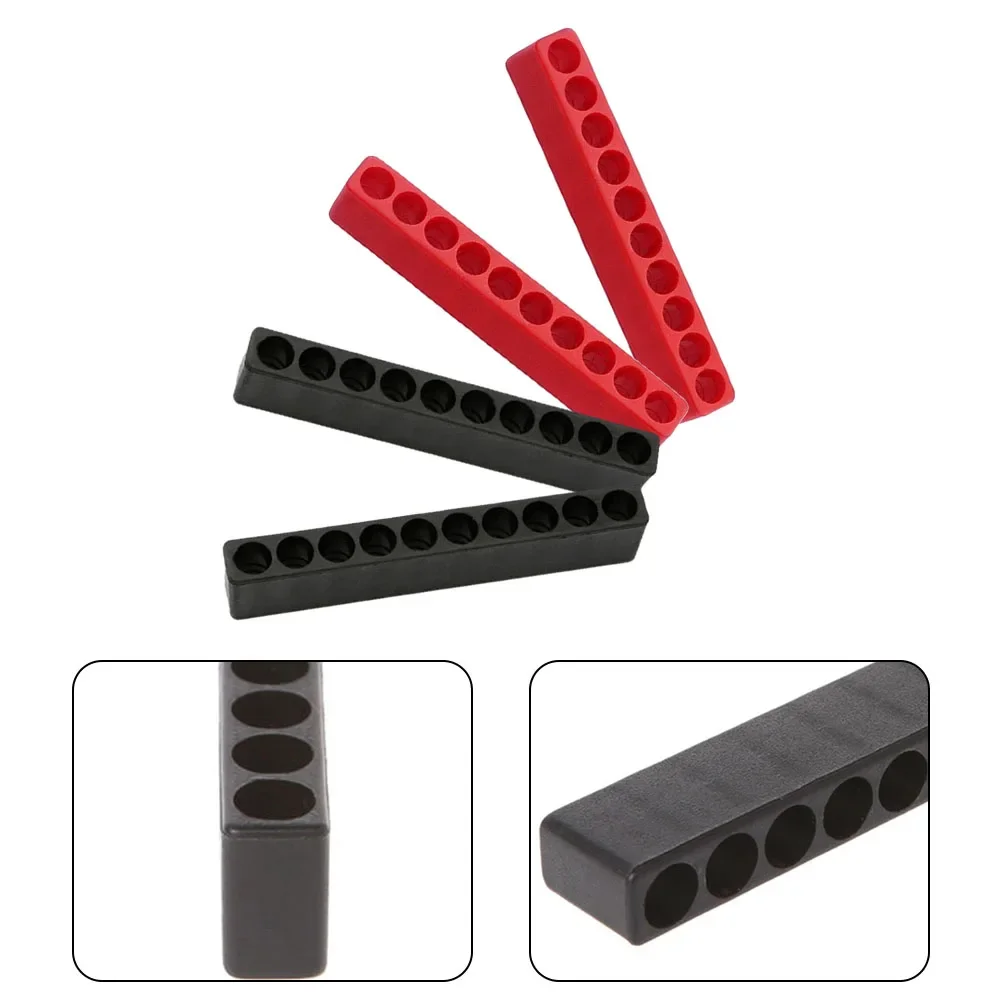 4 pçs 10 buracos chave de fenda bit titular organizador borracha macia 1/4 Polegada hex chave de fenda cabeça broca suporte caso ferramentas elétricas