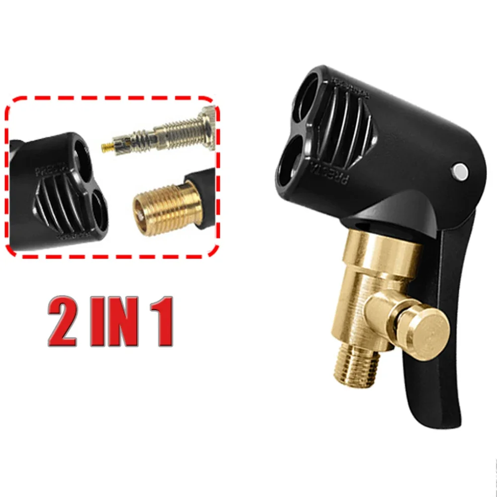 2-em-1 bomba de bicicleta bico mangueira adaptador bomba inflável moto ar chuck inflator válvula conector adaptador acessórios automóveis