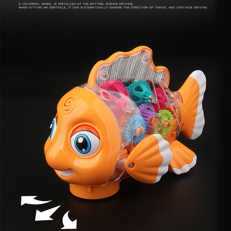 ไฟฟ้าโปร่งใสเกียร์ปลา Swing ปลาสีสันของเล่นดนตรีไฟฟ้าของเล่นสำหรับของขวัญเด็ก