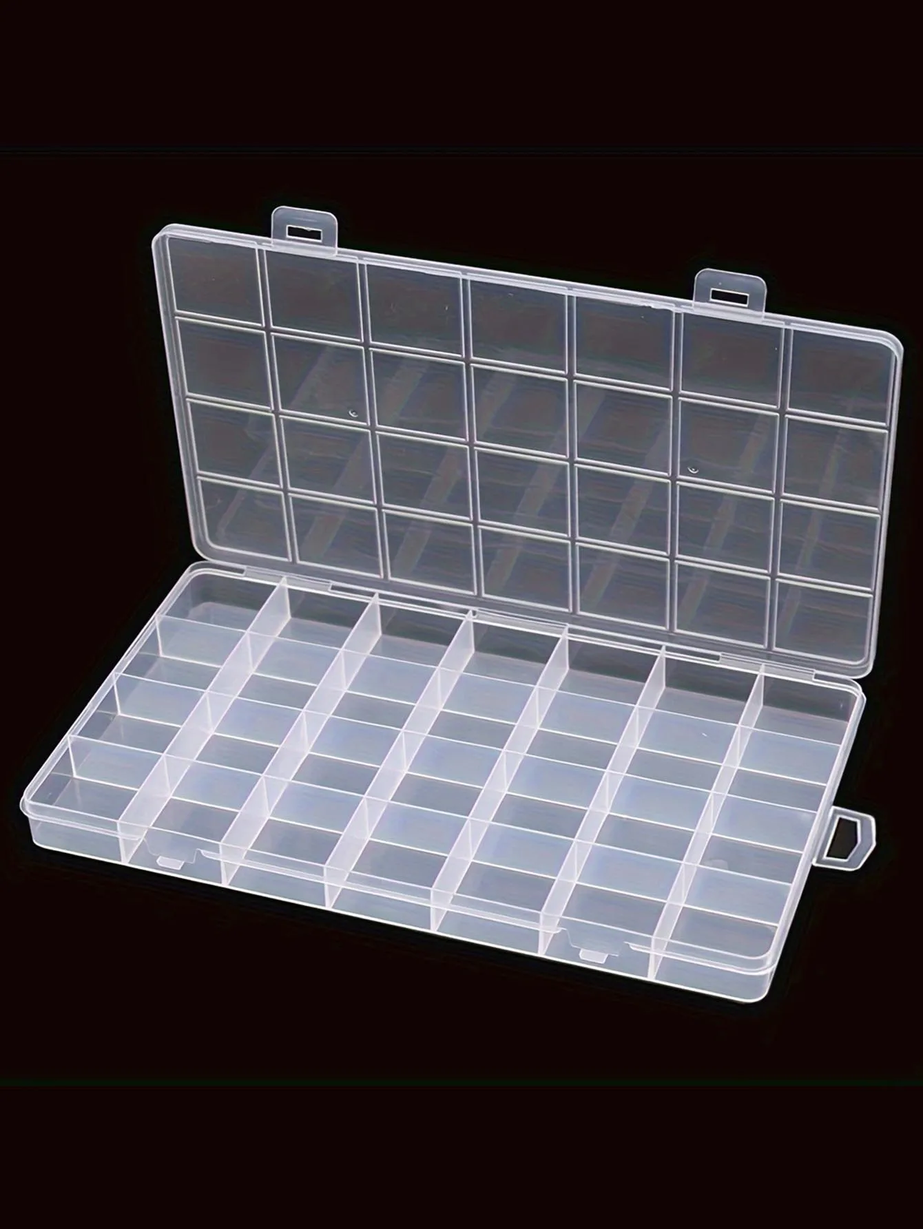 Transparenter Aufbewahrungsbehälter, Schmuckschatulle, durchsichtige Kunststoff-Organizer-Box, leere Ohrring-Aufbewahrungs-Organizer, Vitrine für Perlen