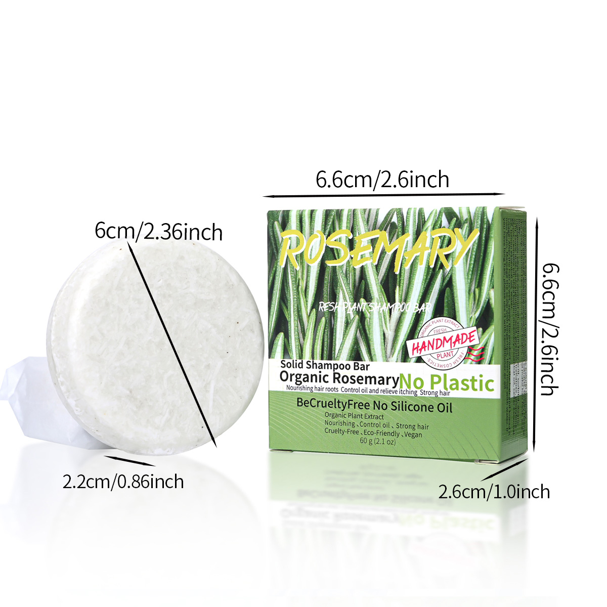 Sabonete shampoo de alecrim com fragrância natural 60g, sabonete artesanal para controle de óleo e remoção de caspa para homens e mulheres