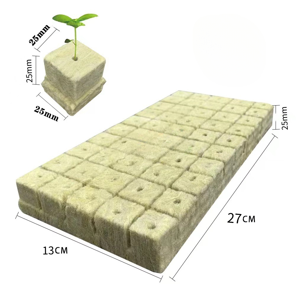 50/100/300pcs 25x25mm Stonewool Hydroponic Grow Media Cubes Plant Cubes Soilless Substrate Seeded Rock Wool Plug Seedling Block