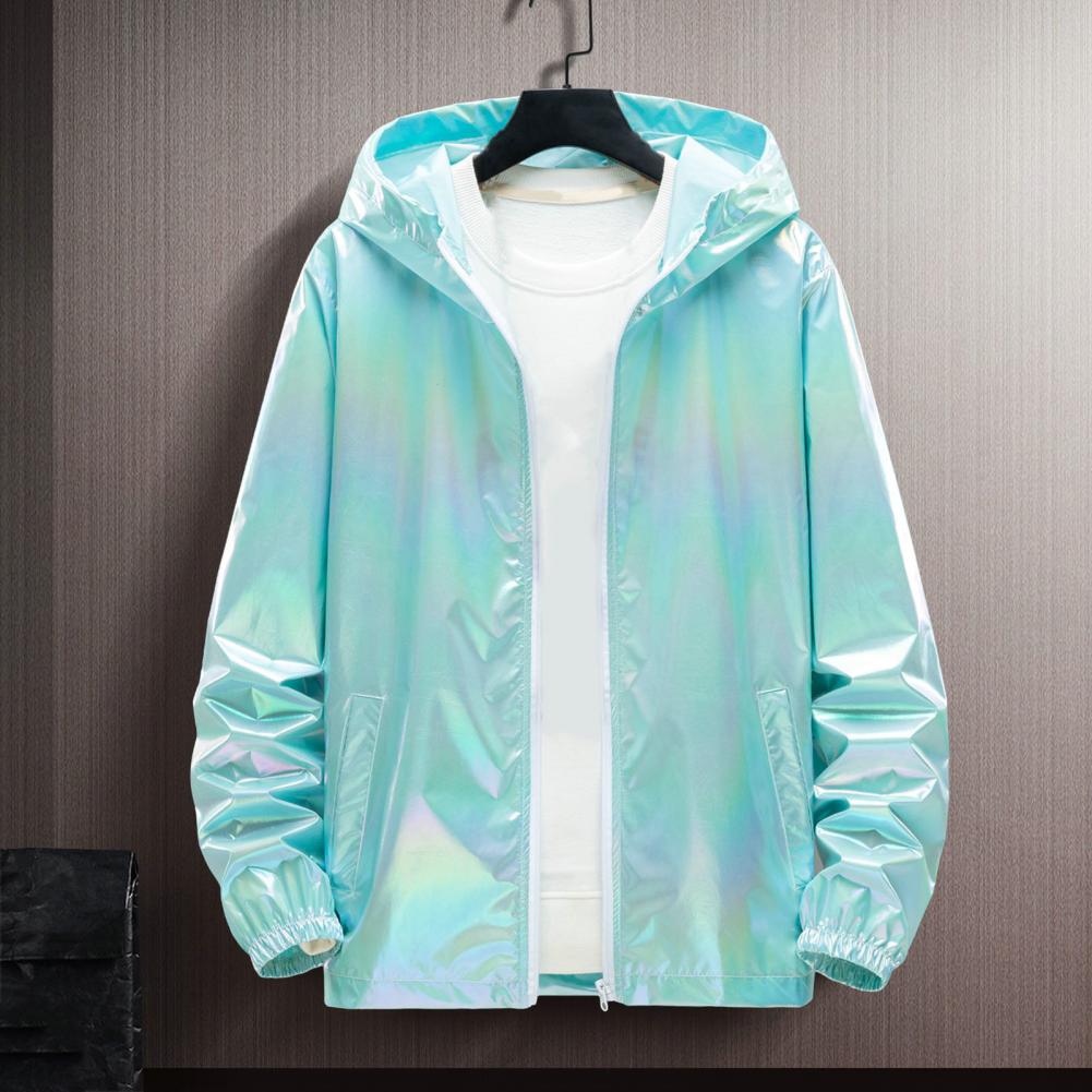 Sunscreen Jacket Spring Autumn Colorful Bright Face Sunscreen Clothes Thin Trendy Hooded Windbreaker Coat Jacket Street Clothing