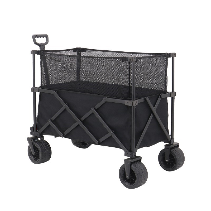 DZ-carrito para acampar al aire libre, puesto de configuración, picnic, reunión, carrito pequeño para acampar, carrito plegable, carrito portátil de viaje para tirar de la mano
