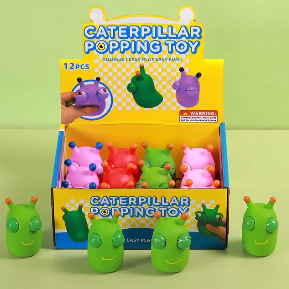 Creative Funny Eyeball Burst Squeeze ของเล่นสีเขียว Caterpillar Pinch ของเล่นเด็กผู้ใหญ่ความเครียดบรรเทา Fidget ของเล่นตุ๊กตาแพนด้าของเล่น