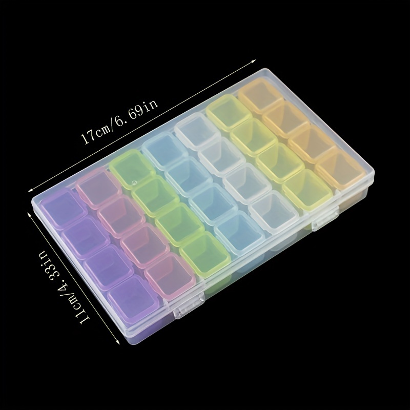 1pc 28/56 Grid Diamond Painting Accessory Nail enhancement Parts Jewelry Box Case Plastic Storage Box  Embroidery Boxes Tools