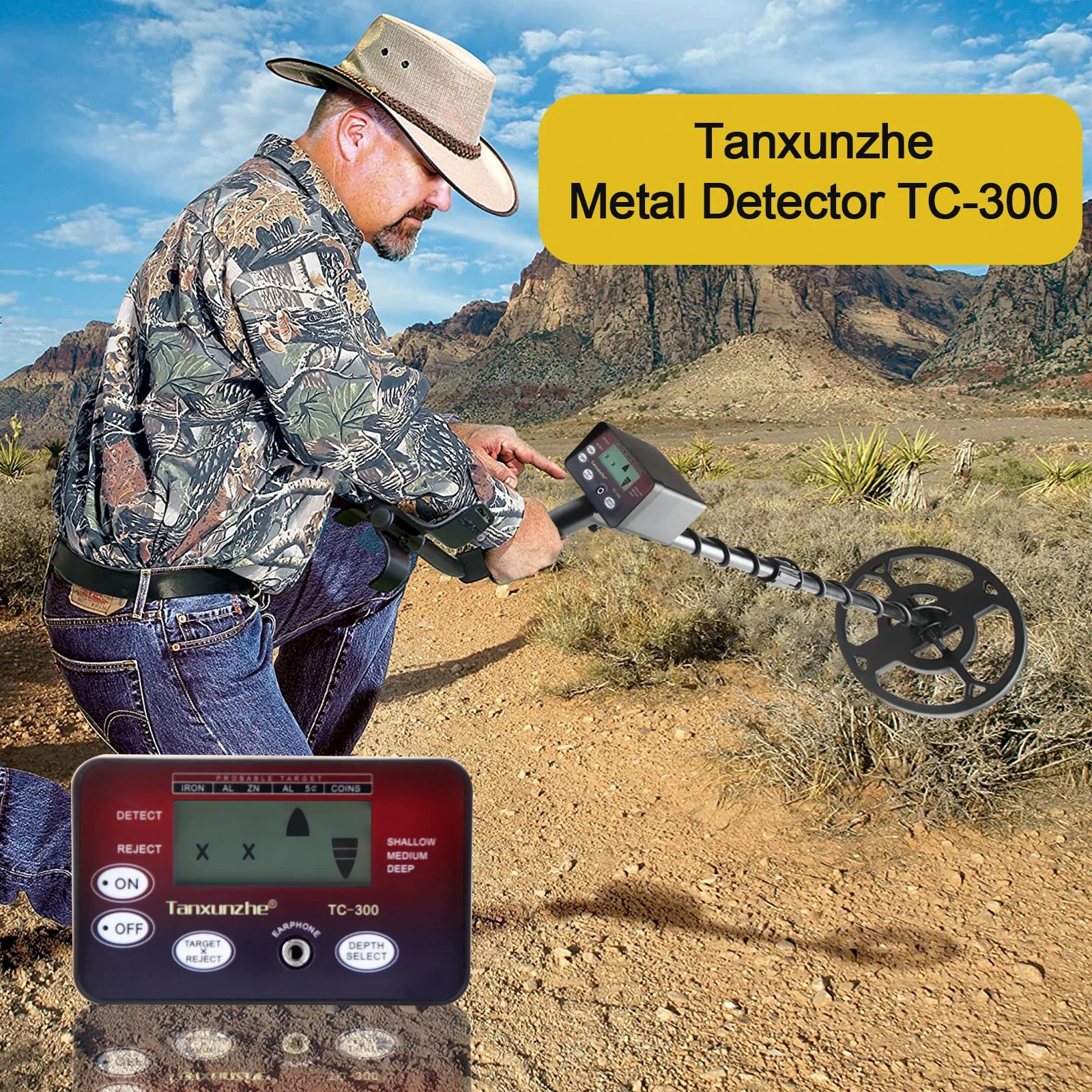 TC-300Hot Verkopen Ondergrondse Metaaldetector Goud Detectoren Schatzoeker Detector Waterdichte Circuit Metales Hoge Gevoeligheid