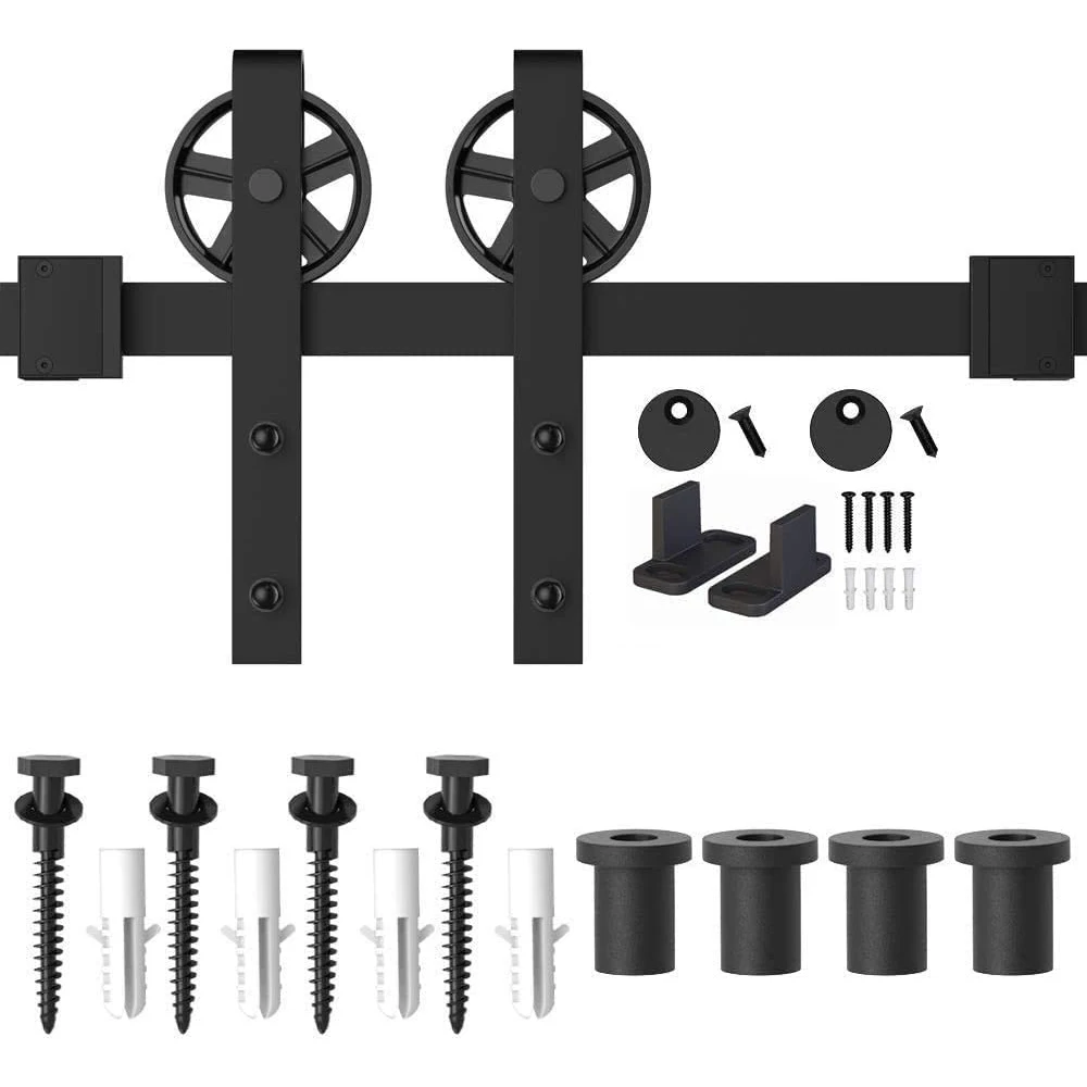 Schiebe Barn Door Hardware kit Schiene Industrie Barn Holz Tür Innen Schrank Tür Küche Tür Track Kit Track System Hardware