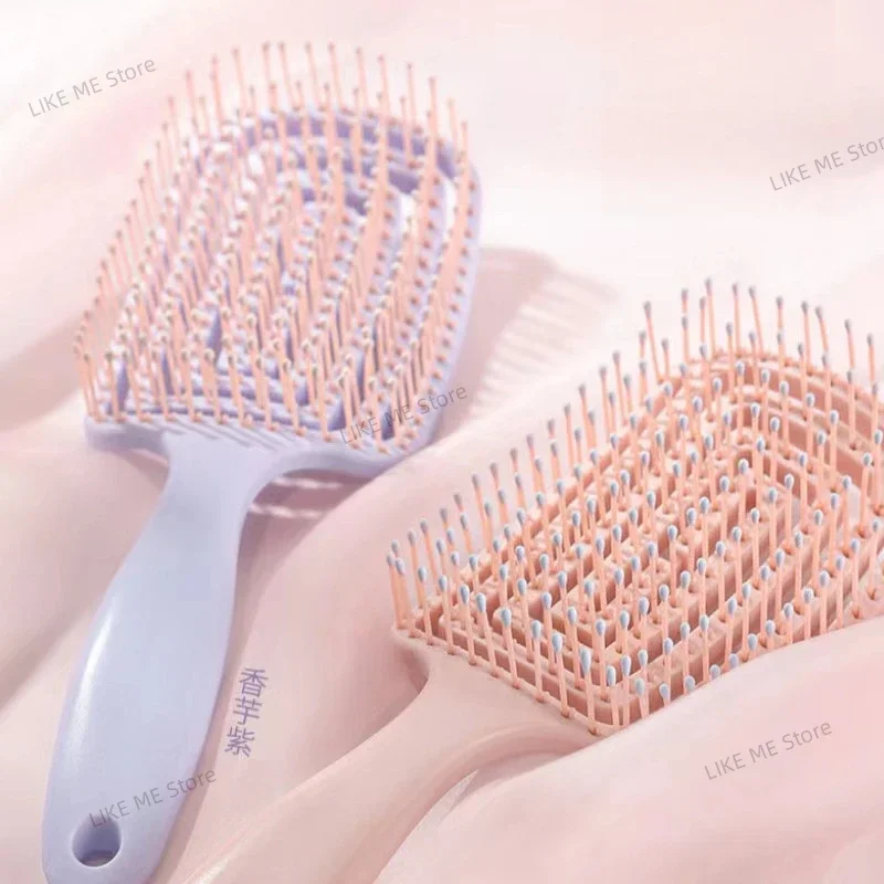 1pc pente de massagem elástica oco para fora escova de cabelo pentes de massagem do couro cabeludo estilo de cabelo desembaraçador secagem rápida ferramenta desembaraçadora