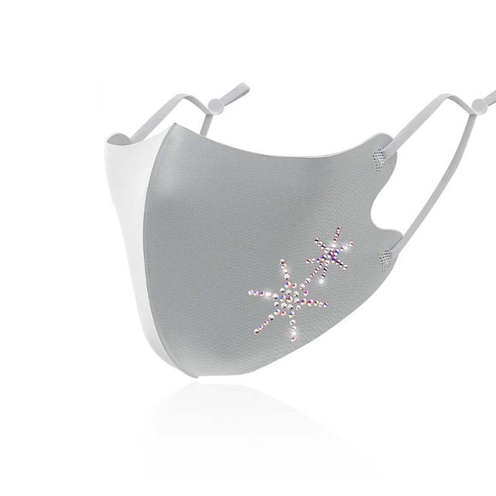 Mascarilla facial ajustable y reutilizable, máscara antipolvo con diamantes de imitación, protección solar, para el cuidado de la salud