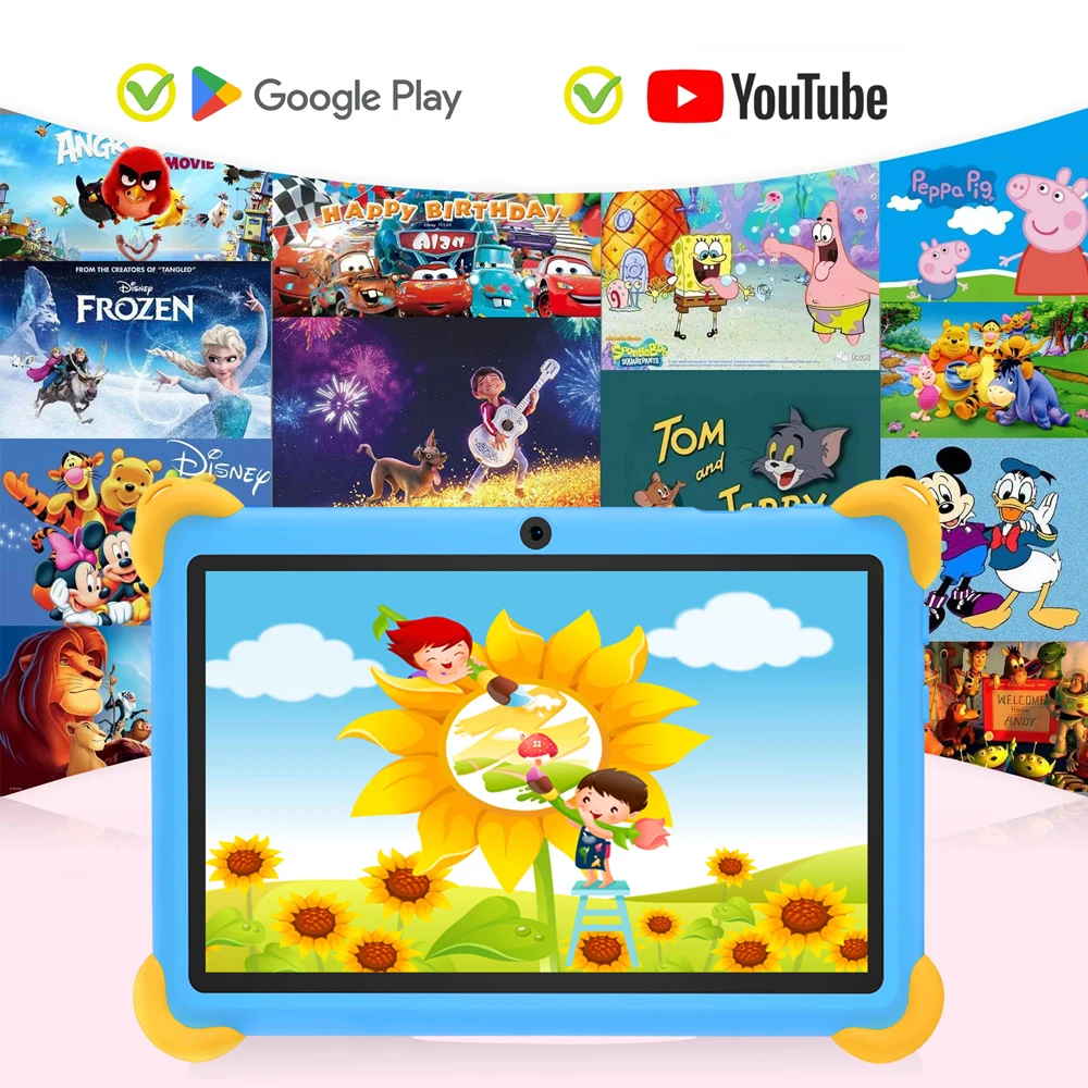 BDF-Android 13タブレット,デュアルカメラ,子供向けギフト,キッズソフトウェア,7インチ,4GB RAM, 64GB ROM, 5g wifi,4000mahバッテリー,2020