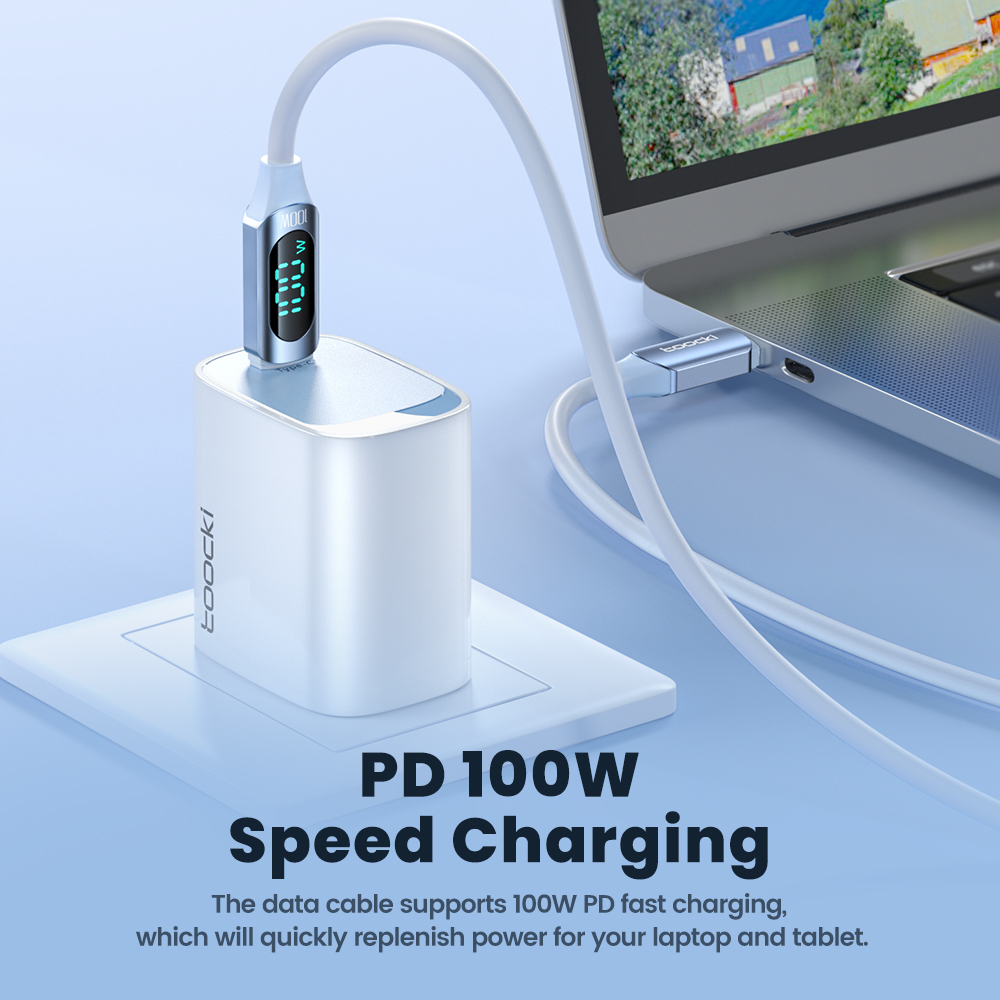 Toocki 100W tipo C a tipo C Cable PD cargador de carga rápida USB C a USB C Cable de pantalla para Xiaomi POCO f3 Realme Macbook iPad
