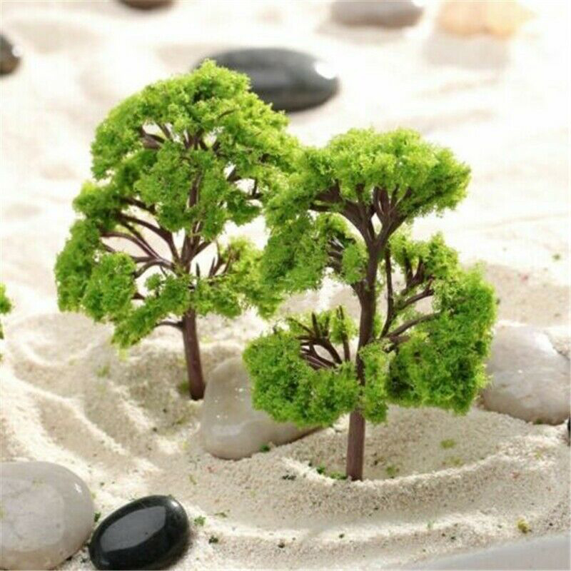 10pcs Model Trees Ornaments Decoration 4CM Railroad Diorama Scenery Plastic Scale Scene For House Living Room Kitchen Decor