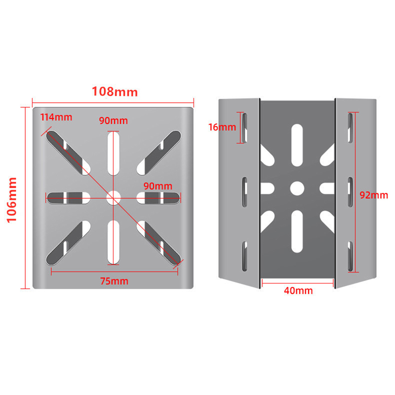 Soporte de monitoreo de poste para exteriores, placa adaptadora univesial, aro largo de 100/200mm con Panel de montaje de cámara de acero inoxidable, 1 Juego