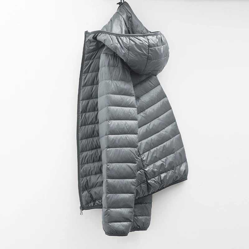 2024 Heren winterjas Mode witte eend donsjassen met capuchon Plus size ultralichte donsjas Draagbare slanke parka's