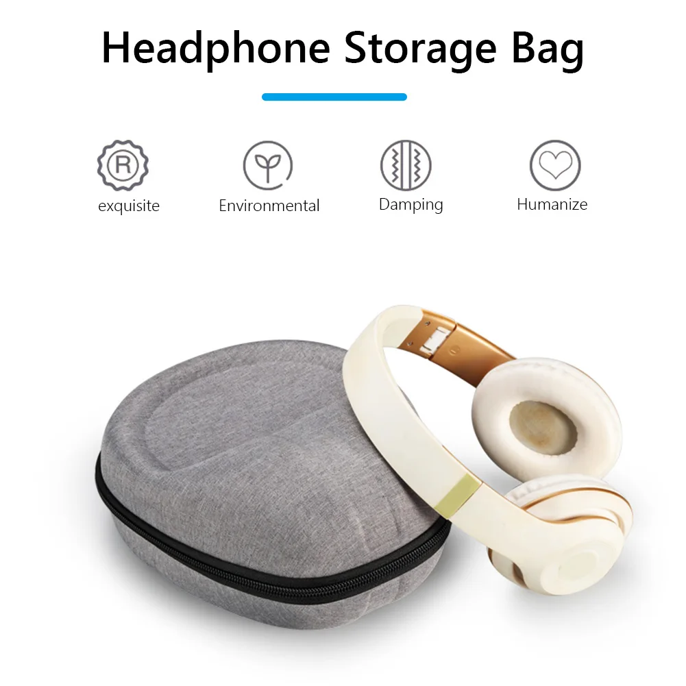 Nova bolsa de transporte de fone de ouvido de eva dura com gancho para sony WH-1000XM4/audio-technica ATH-M50X acessórios de fone de ouvido sem fio