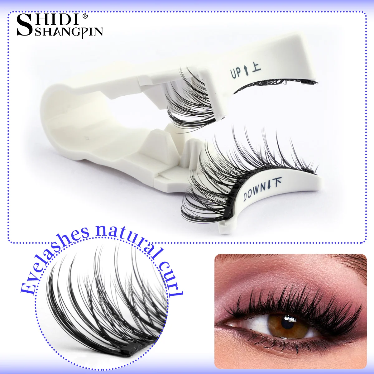 1 Pair Magnetic Eyelashes Set Reusable Easy to use Eyelash Extension Tools Natural Curler False Eyelashes With Magnetic Tweezers