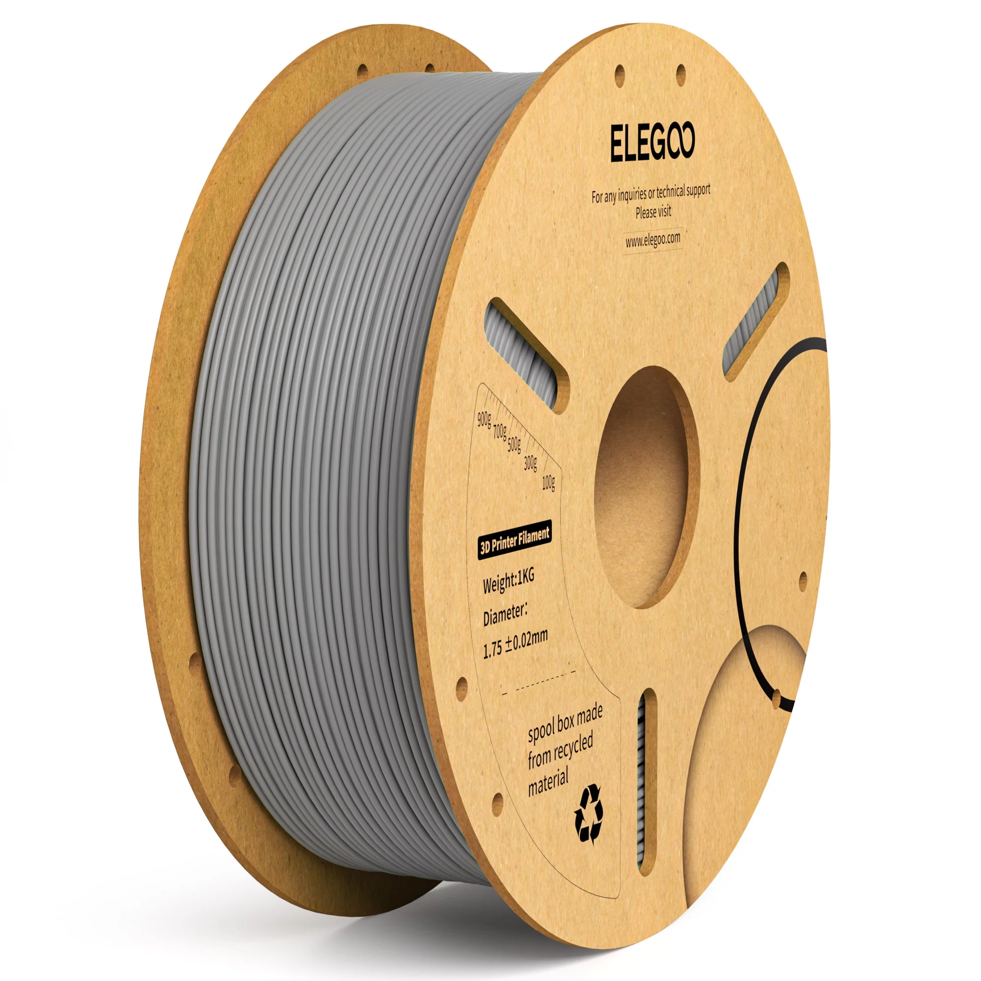ELEGOO PLA+ Нить 1,75 мм 3D PLA для расходных материалов для 3D-принтеров Материал, совместимый с большинством принтеров FDM (1 кг/катушка, 2,2 фунта)