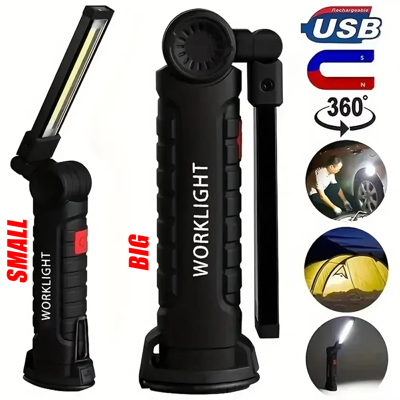 395nm LED UV Flashlight USB Rechargeable Foldable Lamp with Magnet Hook UV Light Ultraviolet for Pet Urine Detector Resin Curing