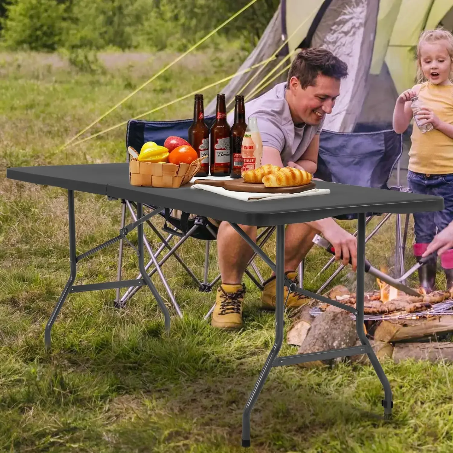 Folding Half Portable Foldable Table for Parties Backyard Events