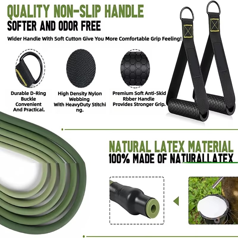 Juego de bandas de resistencia elásticas de 200 libras, 11 piezas, cuerda de tracción de tensión, ejercicio de entrenamiento para Fitness, gimnasio en casa, equipo de entrenamiento de fuerza