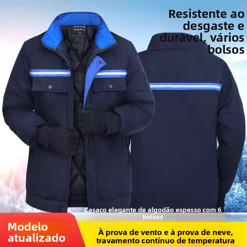 Jaqueta de Aodão Acolchoada para o Inverno 2023, Resistente à Sujeira e ao Uso, Roupas de Trabalho Protetoras para Homens