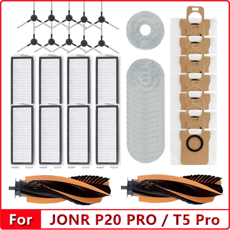 Запчасти для робота-пылесоса для JONR P20 PRO/T5 Pro, основная боковая щетка, фильтр Hepa, сменные аксессуары для швабры