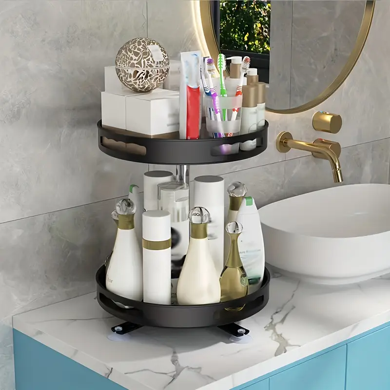 Multi-usages 360 °   Boîte de rangement rotative, gain de place, comptoir antidérapant, vaisselle de cuisine, cosmétiques, boîte de rangement d'épices