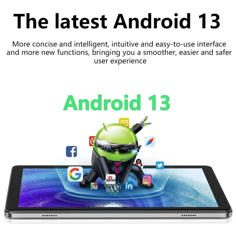 K12 Tablets 10,1 ZOLL Android 13 Typ-C 4 GB RAM 64 GB ROM RK3562 Quad-Core 1280 x 800 IPS Pixel 6000 mAh Akku