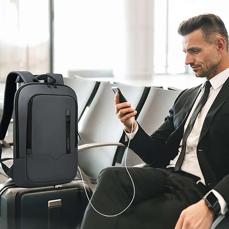 Mochila de trabajo para ordenador portátil Heroic Knight, mochila delgada impermeable multifuncional de 15,6 "17", mochila de viaje de negocios, bolso escolar de moda para hombre