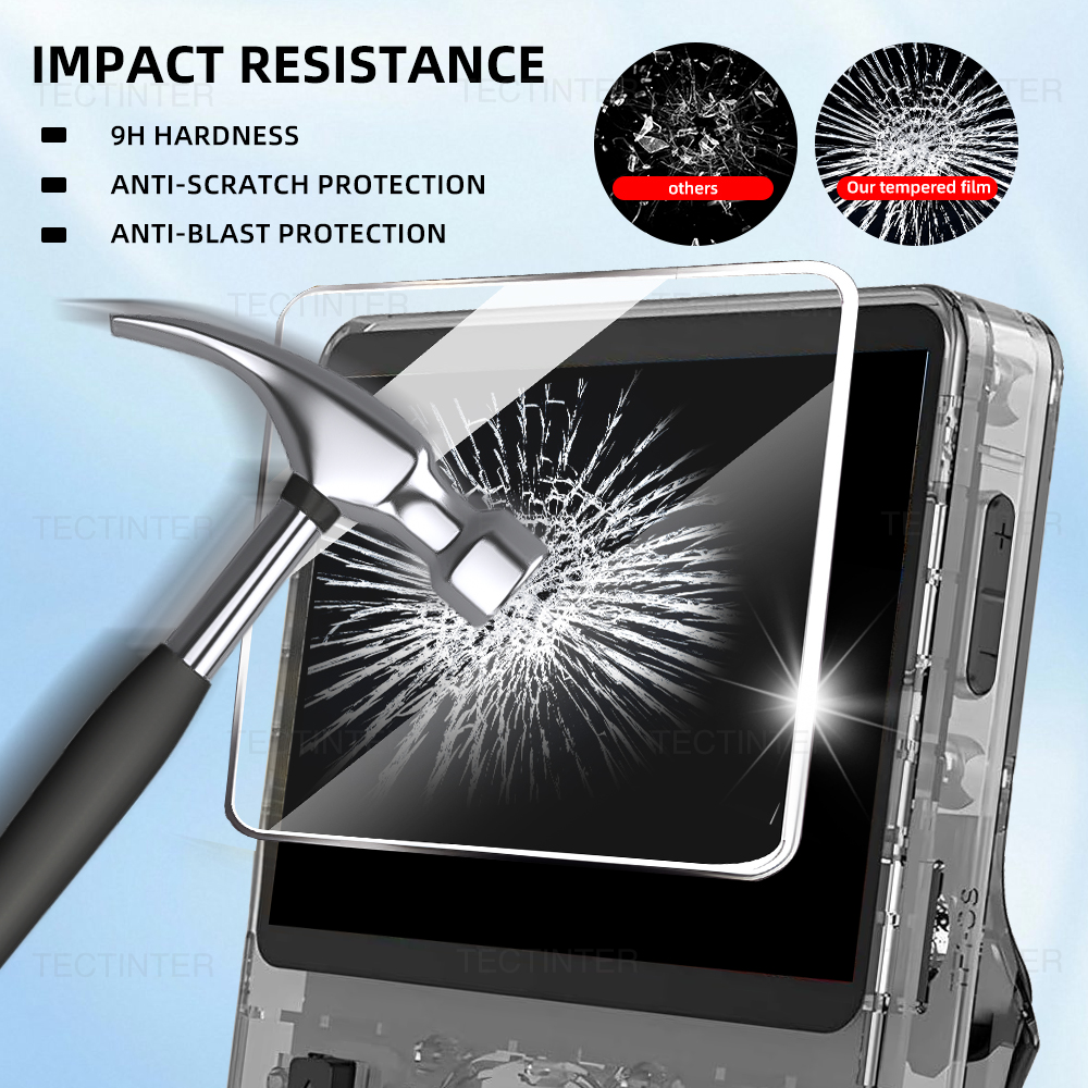 Glass+Bag for R36S/R35S Handheld Screen Protector Tempered Glass Protective Film & Portable Storage Case for R36S Accessories