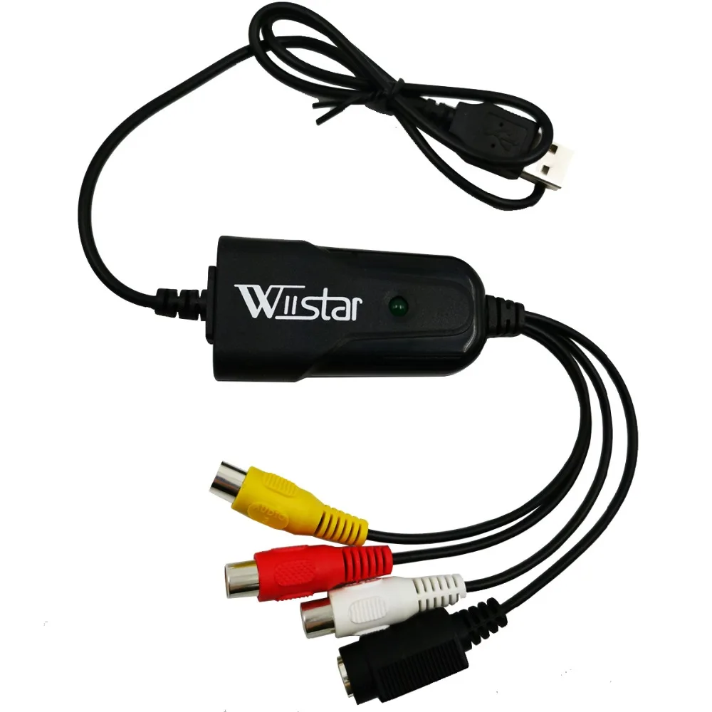 Adaptador de tarjeta DVR de captura de vídeo y Audio con tapa fácil USB 2,0, convertidor VHS a DVD para Windows 10/8/7/XP