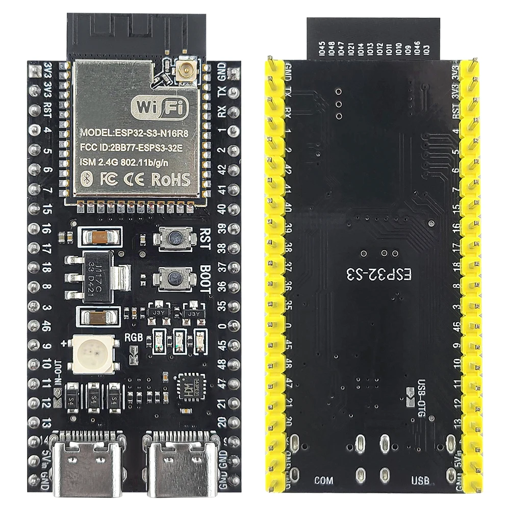 Плата разработки ESP32 S3 с комплектом адаптеров расширения Модуль 2,4G Wi-Fi BT MCU ESP32-S3WROOM1 N16R8 44Pin Type-C ESP32-S3