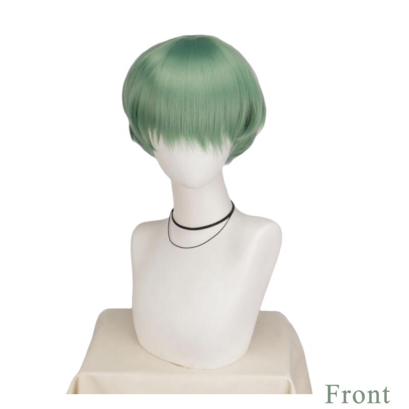 Anime k-pop demônio saja meninos bebê verde peruca cosplay com chapéu amarelo halloween dos desenhos animados caçadores resistente ao calor perucas sintéticas prop