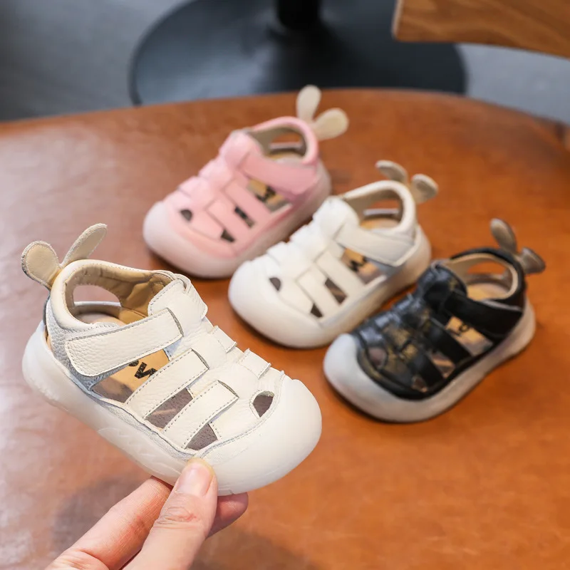 Bebê meninas meninos sandálias de verão infantil da criança sapatos de couro genuíno de sola macia escola crianças sapatos casuais crianças sandálias de praia