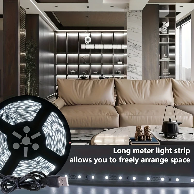 Taśmy LED USB 5V 2835 Cięte Samoprzylepne Elastyczne Taśmy Świetlne do Podświetlenia Lusterka TV Dekoracja Pokoju Domowego Lampki LED