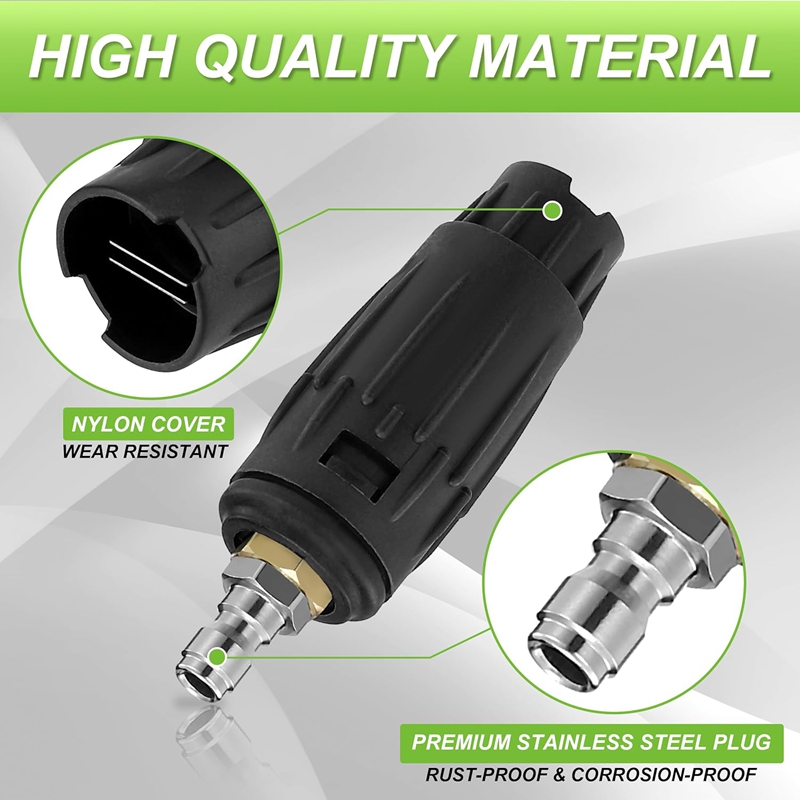 Adjustable Pressure Washer Nozzle Tip 1/4 Inch Quick Connect Plug 030 Pressure Washer Rotating Spray Turbo Nozzle 3000 PSI