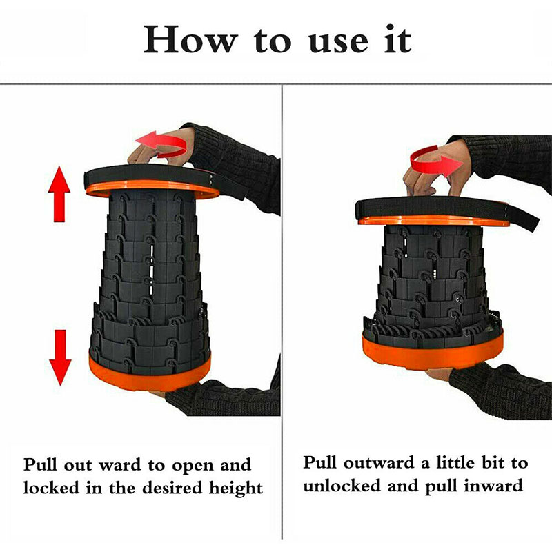 Tabouret rond rétractable, mobilier d'extérieur Portable, pliable, pour Camping, pêche, voyage