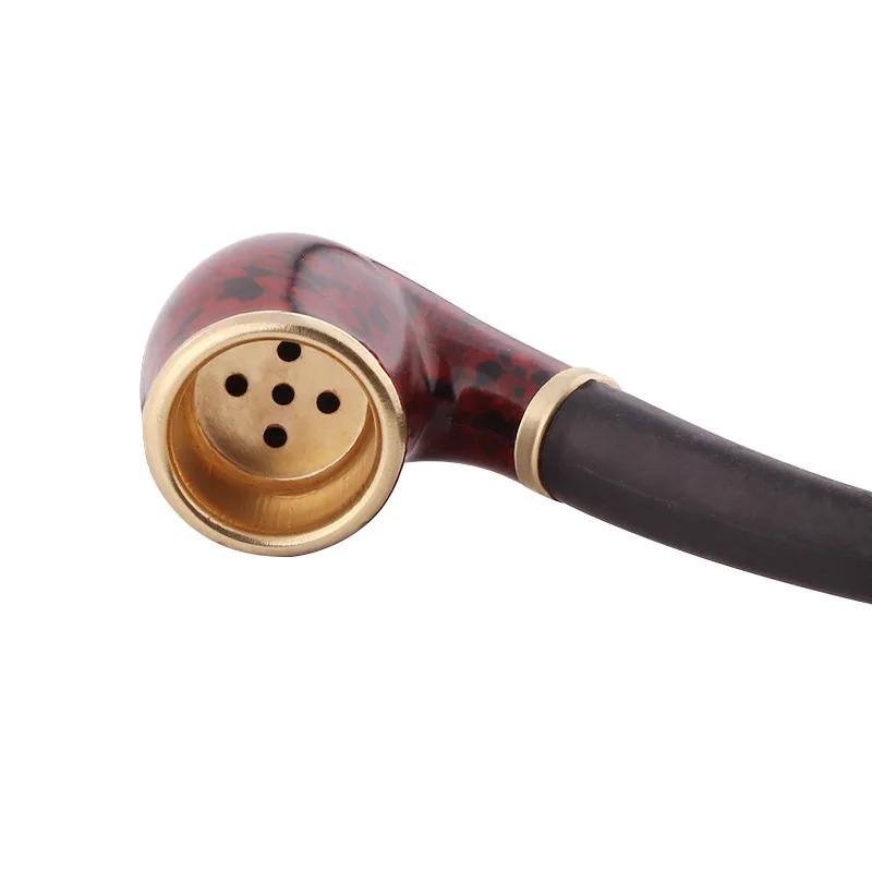 Pipa de tabaco portátil, pipa doblada de resina, filtro de cigarrillos, molinillo de hierbas, Mini pipa de humo curvada de mano, accesorios para fumar principiantes